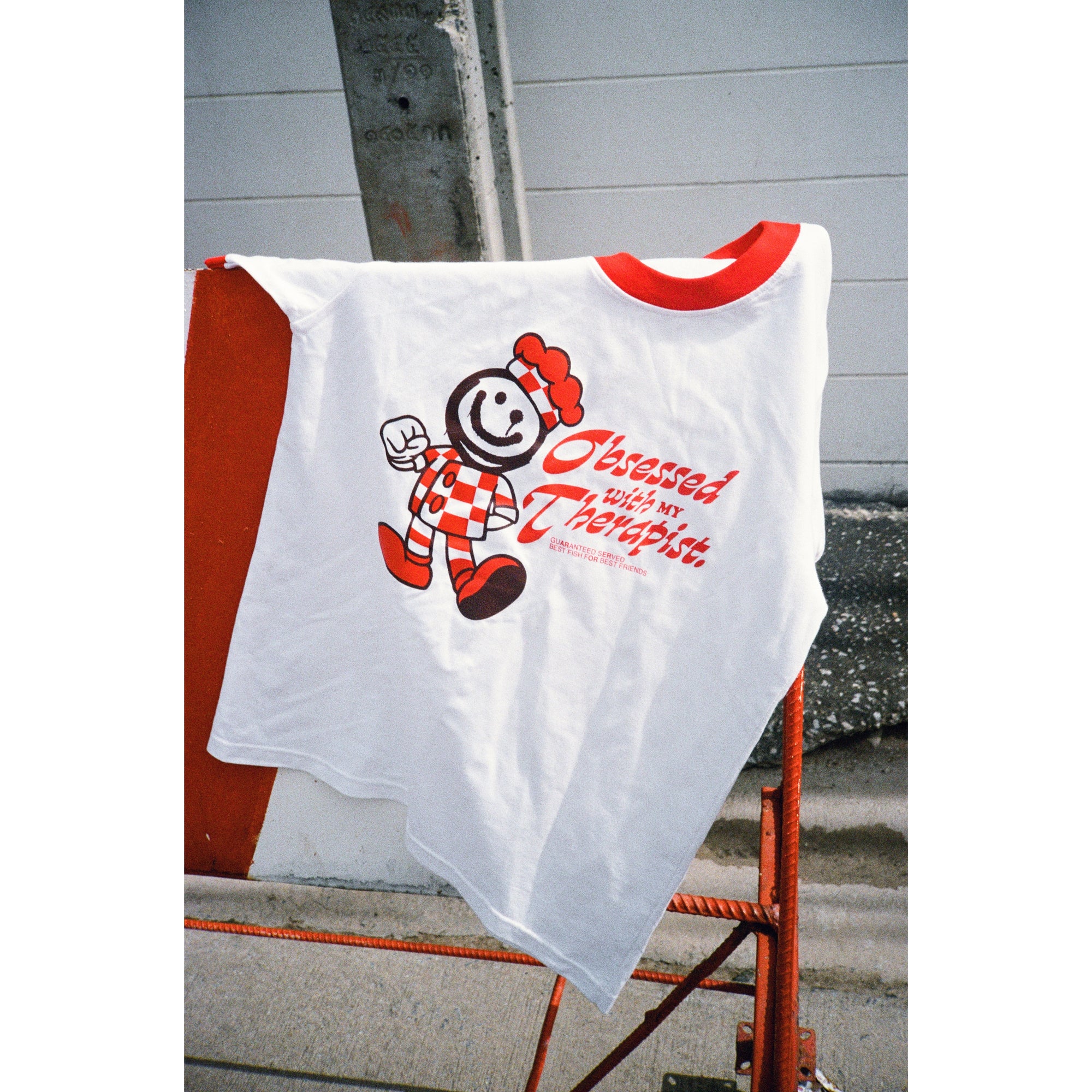 PUN “DAY & NIGHT” TEE RED-MIDDAY WHITE