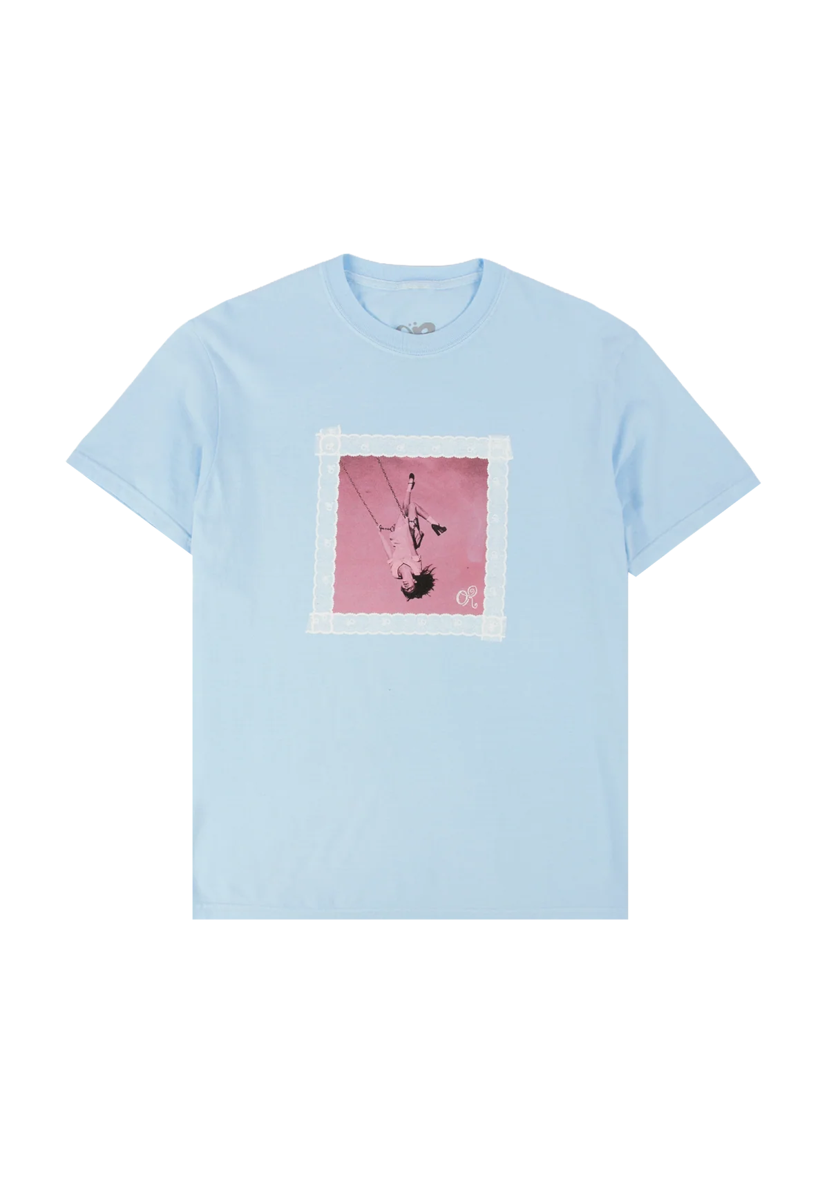 lace album cover oversized blue t-shirt