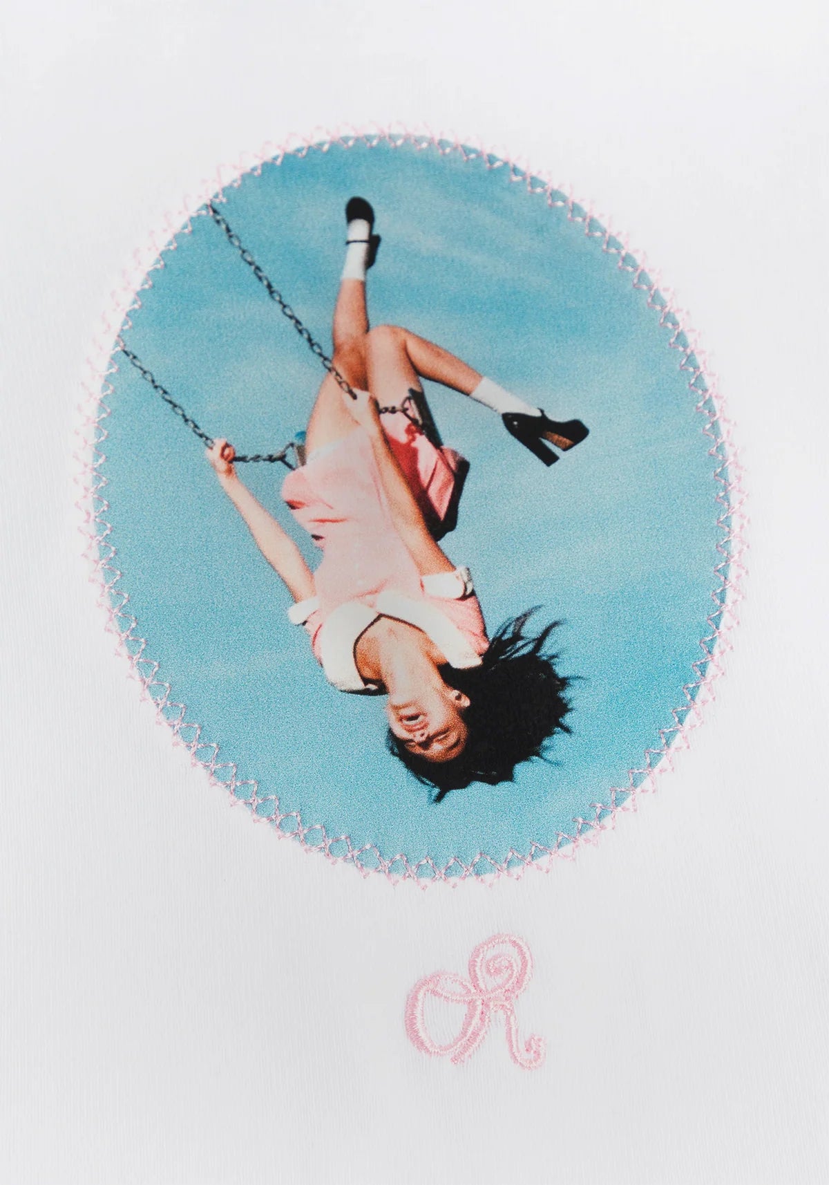album cover stitched women's baby cropped raglan
