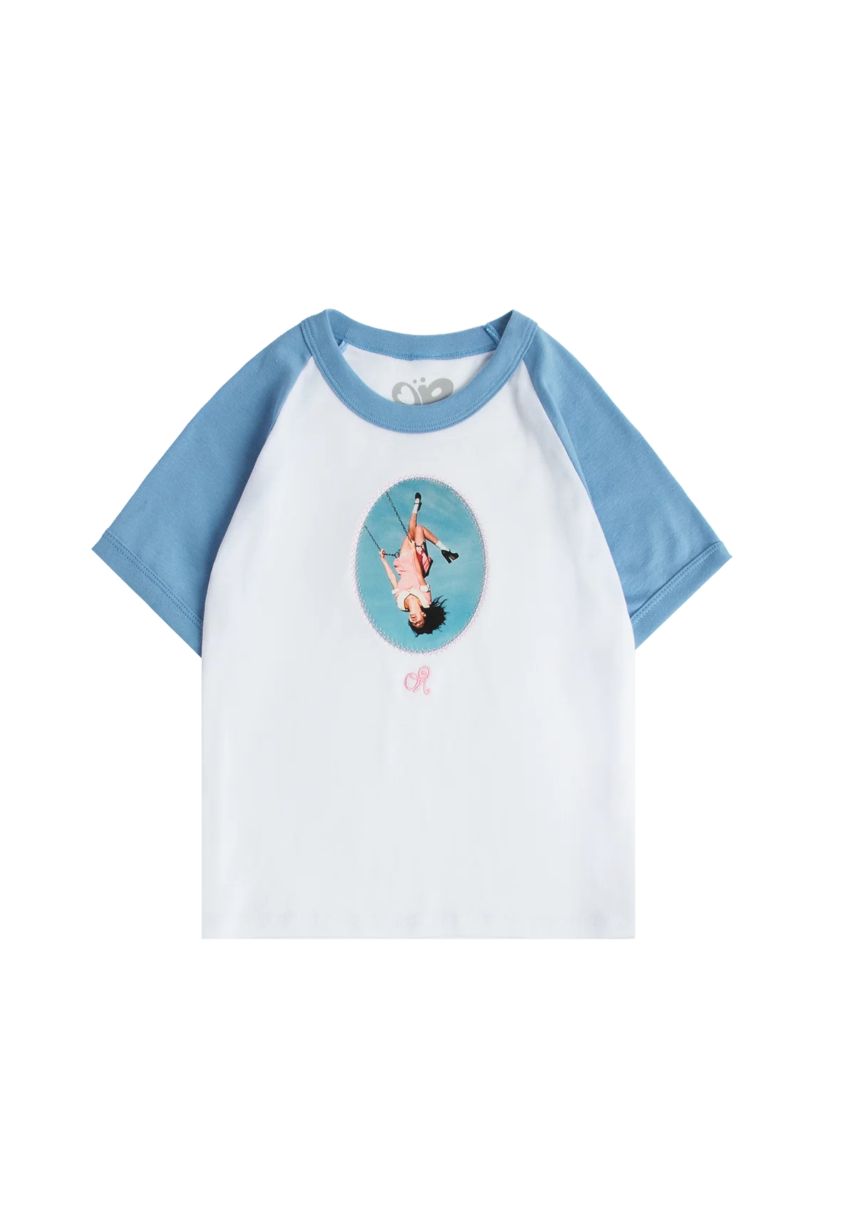 album cover stitched women's baby cropped raglan