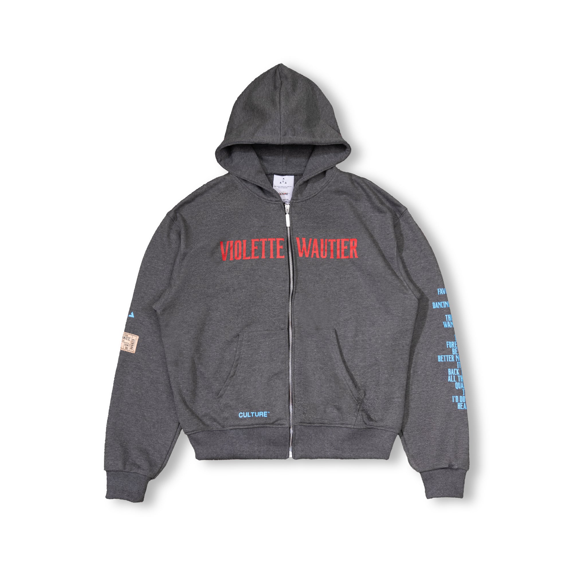 SO VERY DRAMATIC Zip Hoodie Grey