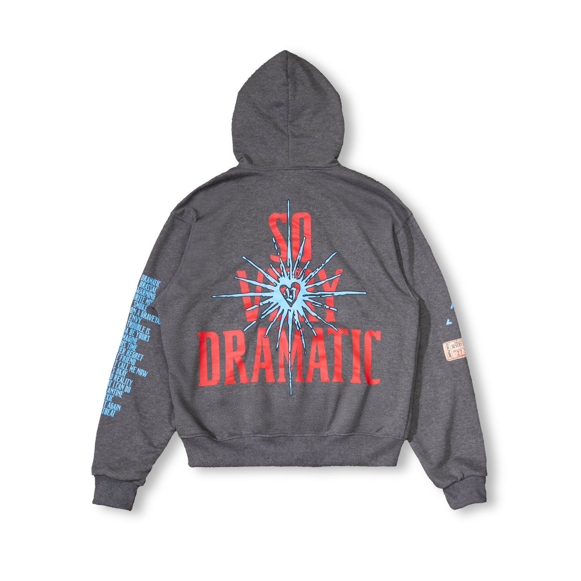 SO VERY DRAMATIC Zip Hoodie Grey