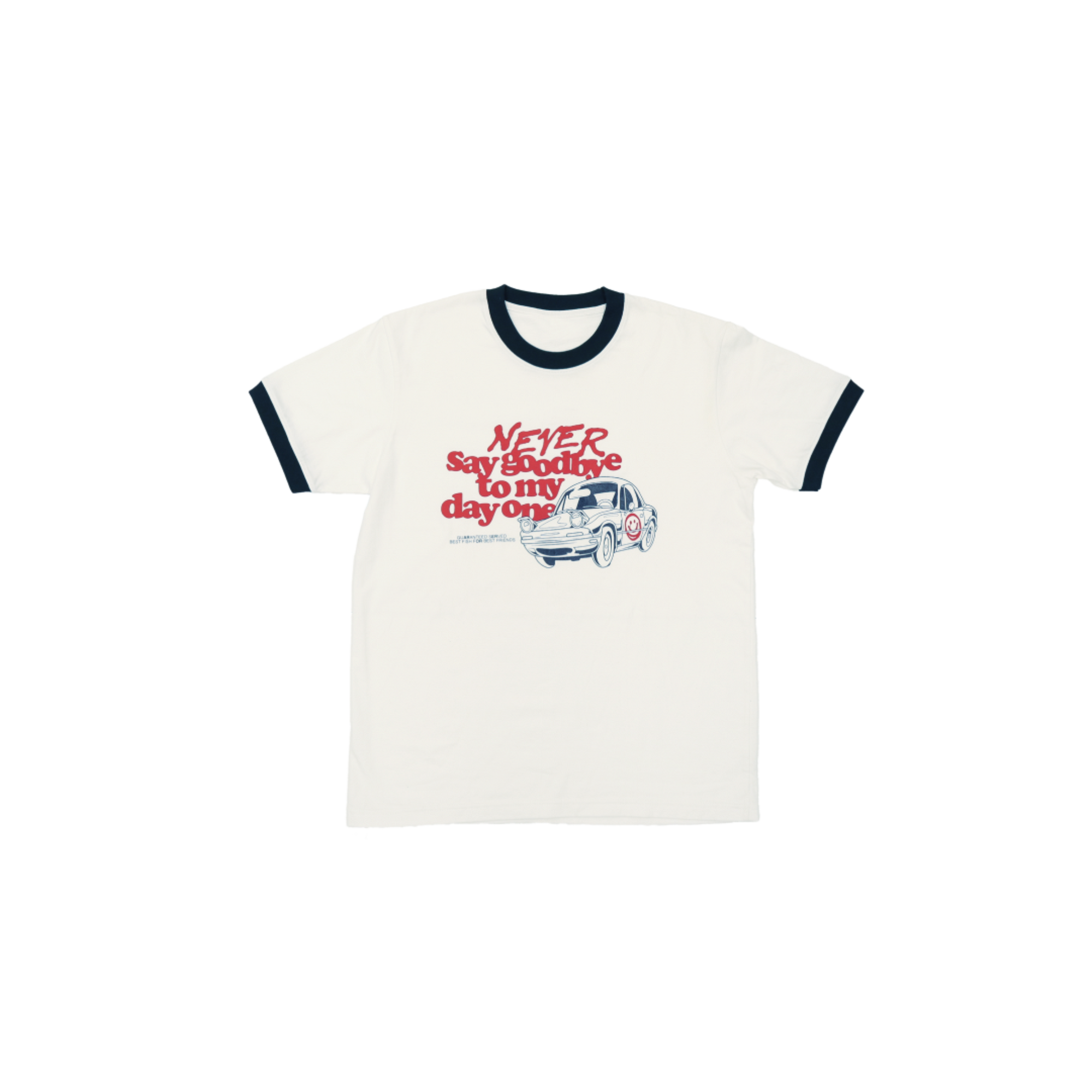 PUN “DAY & NIGHT” TEE NAVY-MIDDAY WHITE